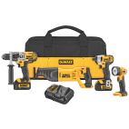 DEWALT XR 4-Tool 20-Volt Max Power Tool Combo Kit with Soft Case (2-Batteries and charger Included)