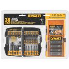 DEWALT Screwdriver Bit Set: Screwdriver Bit Set, 38 No. of Pieces, 1/4 in Hex Shank Size, Steel