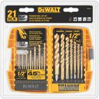 DEWALT 21PC Titanium Nitride Coating Pilot Point Drill Bit Set