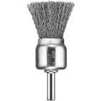 DEWALT 1 in Crimped Wire End Brush, 1/4 in Shank, 0.014 in Wire Dia., 3/4 in Bristle Trim Length