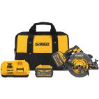 DEWALT FLEXVOLT 60-Volt MAX Cordless Brushless 7-1/4 in. Circular Saw with Brake with (2) FLEXVOLT 9.0Ah Batteries