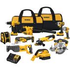 DEWALT 10-Tool 20-Volt Power Tool Combo Kit with Soft Case (2-Batteries and charger Included)