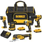 DEWALT 5-Tool 20-Volt Max Brushless Power Tool Combo Kit with Soft Case (2-Batteries and charger Included)