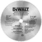 DEWALT Circular Saw Blade: 7 1/4 in Blade Dia., 100 Teeth, 0.086 in Cut Wd, 5/8 in Arbor Size