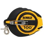 DEWALT Tape Measure: 100 ft Blade Lg, 3/8 in Blade Wd, in/ft, Closed, ABS Plastic, Steel