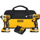 DEWALT XR 2-Tool 20-Volt Max Brushless Power Tool Combo Kit with Soft Case (2-Batteries and charger Included)