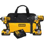 DEWALT XR 2-Tool 20-Volt Max Brushless Power Tool Combo Kit with Soft Case (2-Batteries and charger Included)