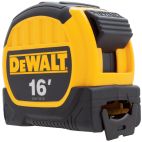DEWALT Tape Measure: 16 ft Blade Lg, 1 1/8 in Blade Wd, in/ft, Closed, Steel