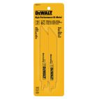 DEWALT 6 in. x 18 TPI Metal Cutting Bi-Metal Reciprocating Blades (2-Pack)