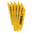 DEWALT 4 in. 24 TPI Straight Back Bi-Metal Reciprocating Saw Blade (5-Pack)