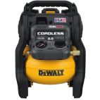 DEWALT Portable Air Compressor: Oil Free, 2.5 gal, Pancake, 0.4 hp, 1.2 cfm @ 90 psi, 60V AC