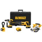 DEWALT 18-Volt XRP NiCd Cordless Combo Kit (4-Tool) with (2) Batteries 2.4Ah, 1-Hour Charger and Contractor Bag