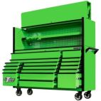 Hutch and 17 Drawer Roller Cabinet Combo