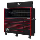 Hutch and 19 Drawer Roller Cabinet Combo
