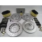 Maserati Ghibli 17-21 front rear brake pads rotors + air cabin oil filter #528