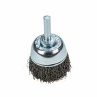 Forney 60004, Command PRO Cup Brush Crimped, 1-1/2 in x .014 in x 1/4 in Shank