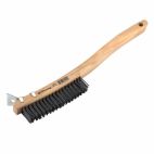 Forney 70511, Scratch Brush with Scraper, Carbon, 3 x 19 Rows