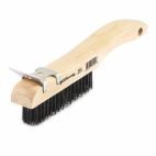 Forney 70512, Scratch Brush with Scraper, Carbon, 4 x 16 Rows