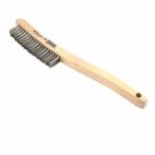 Forney 70521, Scratch Brush with Long Handle, Stainless, 3 x 19 Rows