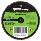 Forney 71981, Quick Change Flap Disc, 36 Grit, 3 in