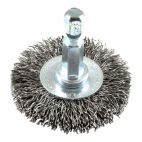 Forney 72725, Wire Wheel, Crimped, 1-1/2 in x .012 in x 1/4 in Hex Shank