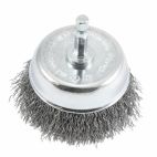 Forney 72731, Cup Brush, Crimped, 3 in x .012 x 1/4 in Hex Shank