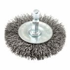 Forney 72733, Wire Wheel, Crimped, 2-1/2 in x .012 in x 1/4 in Hex Shank