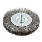 Forney 72736, Wire Wheel, Crimped, 3 in x .008 in x 1/4 in Hex Shank