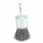 Forney 72737, End Brush, Crimped, 1 in x .012 in x 1/4 in Hex Shank