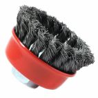 Forney 72757, Cup Brush, Knotted, 2-3/4 in x .020 in x 5/8 in-11 Arbor