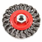 Forney 72759, Wire Wheel, Knotted, 4 in x .020 in x 5/8 in-11 Arbor