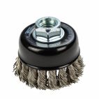 Forney 72802, Command PRO Cup Brush, Knotted, Stainless Steel, 2-3/4 in x .020 in x 5/8 in-11