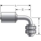 A/C Hose Fitting - PolarSeal (ACA) - 10ACA-10CFTON90-S