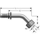 Hydraulic Coupling - GlobalSpiral - 16GS-30FDHORX45