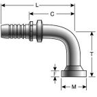 Hydraulic Coupling - Flange Fitting  - GlobalSpiral - 16GS-24FL90-060