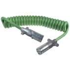 Trailer Connector Coiled Cables / Cord Assy - H/D Truck Ultralink ABS Power Cord 7 GROTE
