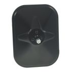 Mirror - Exterior Rear View Rolled Rim w/ Ball Swivel Mount Black