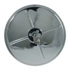Mirror - Exterior Rear View 8" Round Convex w/ Centre Mount Ball Stud, Plastic Chrome