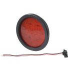 Lamp / Stop, Turn & Tail 4 in. Round Hi Count, LED Stop/Tail/Turn Lamp, Female Pin Red