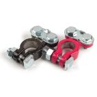 Battery Cable Terminal - Top Mount Universal Clamp, Red And Black 6 - 2/0 ga. GROTE