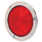 Lamp / Stop, Turn & Tail Red, Male Pin, Stainless Steel Flange Red