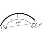 Brake Shoes - Single / Bulk - Remfd - H/D Truck 4551 (FR) (Fruehauf Pin Type RH) Haldex (GG) Fruehauf Trailer Axle - Offset Web - Pin Type - Right Hand 23K High Performance Premium Haldex