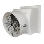 20 in White Polyethylene Housing & Blade Flushmount Direct Drive Exhaust Fan - w/Integrated Shutters