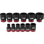 MILWAUKEE TOOL 12PCSHOCKWAVE Impact Duty™ 3/8" Drive SAE Standard 6 Point Socket Set