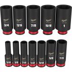 MILWAUKEE TOOL 12PCSHOCKWAVE Impact Duty™ 3/8" Drive SAE Deep 6 Point Socket Set