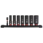 Milwaukee Tool 8 Piece SHOCKWAVE Impact Duty™ 3/8 Inch Drive Metric Deep 6 Point Socket Set