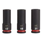 MILWAUKEE TOOL 3PC SHOCKWAVE Impact Duty™  1/2" Drive Metric Deep 6 Point Socket Set