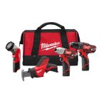 MILWAUKEE TOOL M12™ Cordless LITHIUM-ION 4-Tool Combo Kit