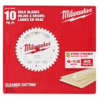 MILWAUKEE TOOL 6-1/2" 40T Fine Finish Circular Saw Blade Bulk 10