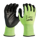 MILWAUKEE TOOL 12PK High Visibility Cut Level 3 Polyurethane Dipped Gloves - L